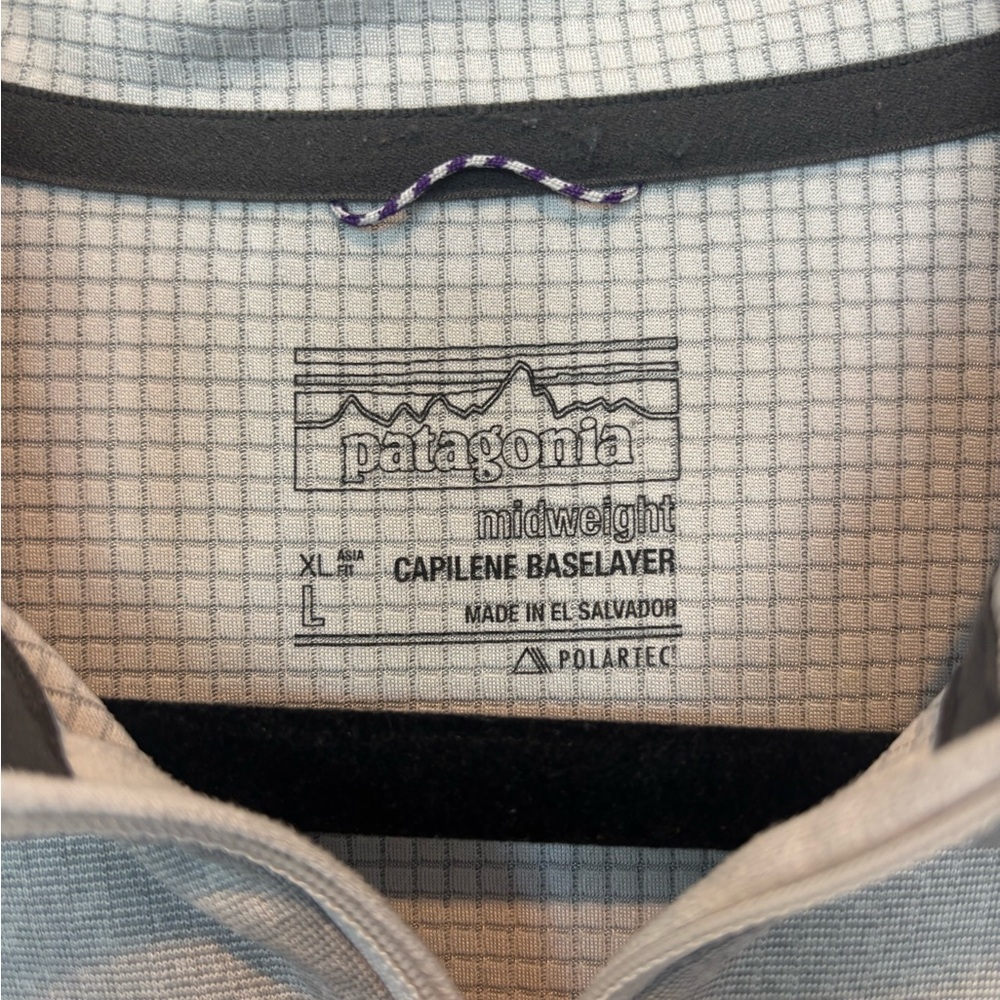 Patagonia Fleece Lined Capilene Baselayer in Gray and Black Large - Picture 4 of 4